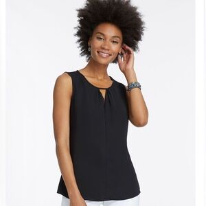 Nic + Zoe Keyhole Black Blouse/Tank size S